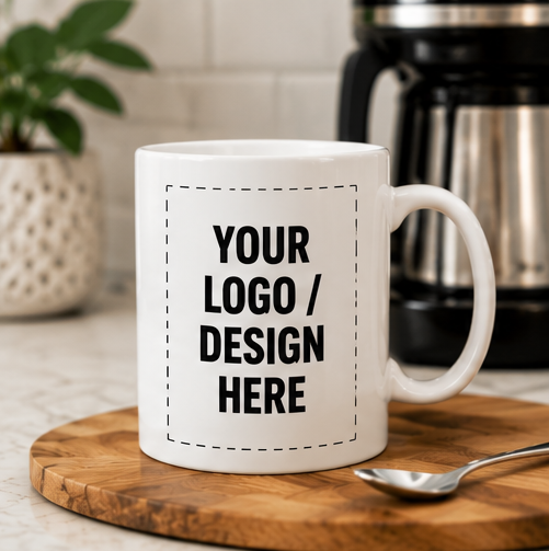 Create Your Own Custom Mug | Add Your Logo, Photo, or Design | Personalized Ceramic Mug