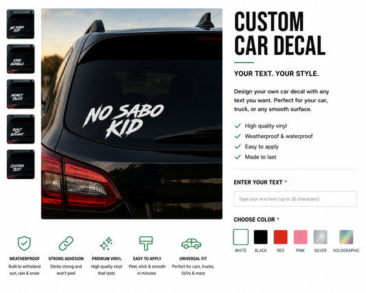 Custom Car Decal – Your Text, Picture or Design | Personalized Vinyl Decal