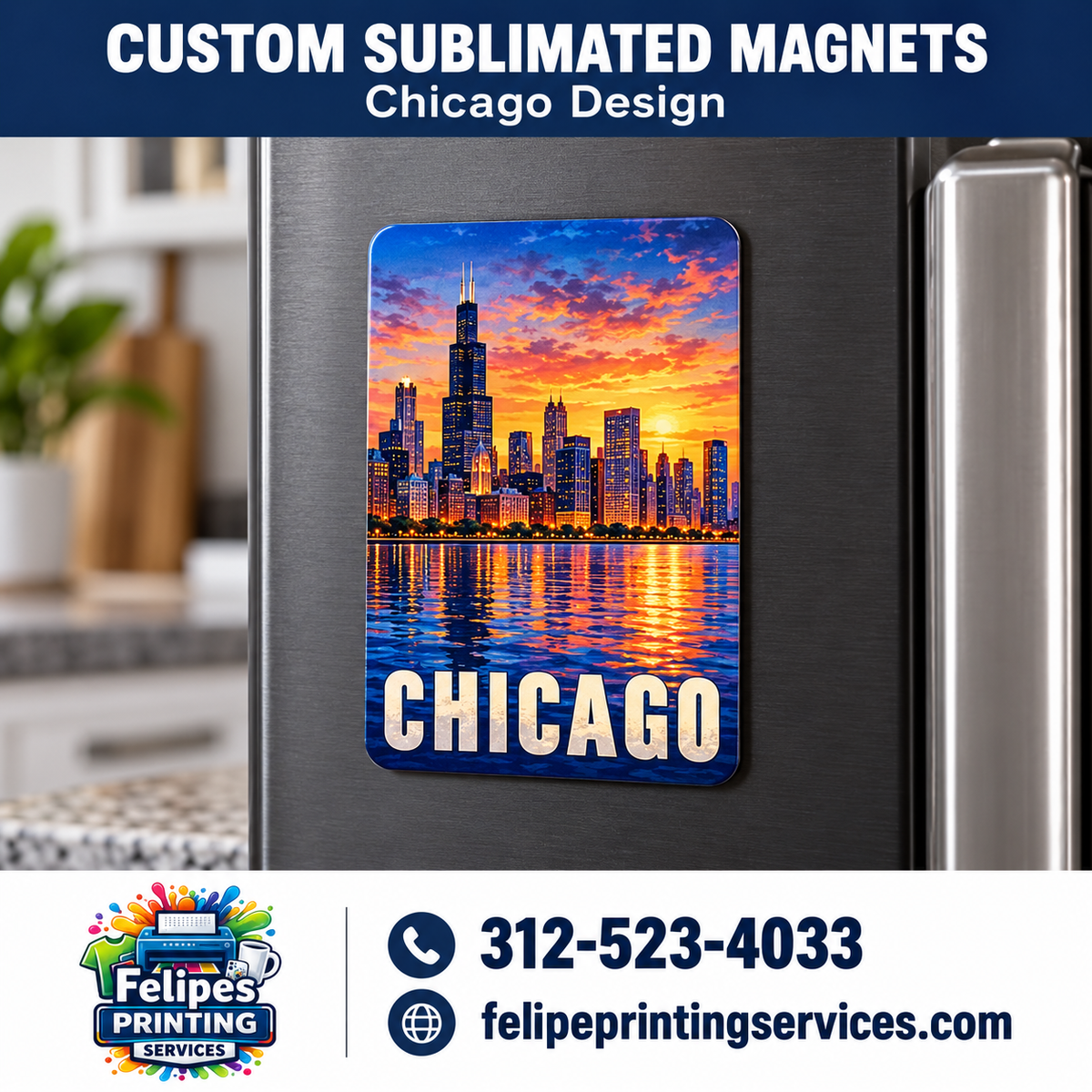 Custom Photo Magnets – Personalized Sublimated Refrigerator Magnets