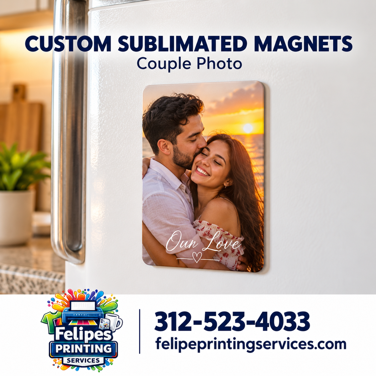 Custom Photo Magnets – Personalized Sublimated Refrigerator Magnets