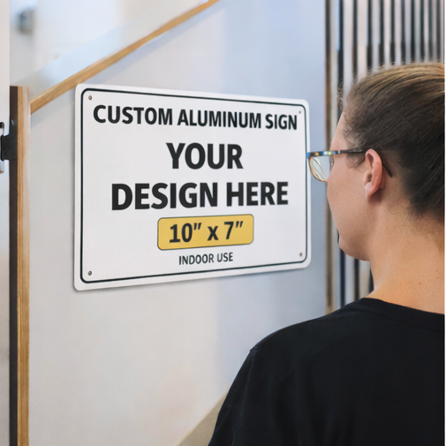 Letrero de sublimación de aluminio personalizado de 10" x 7" – Suba su diseño
