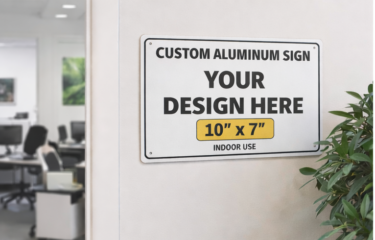 Letrero de sublimación de aluminio personalizado de 10" x 7" – Suba su diseño