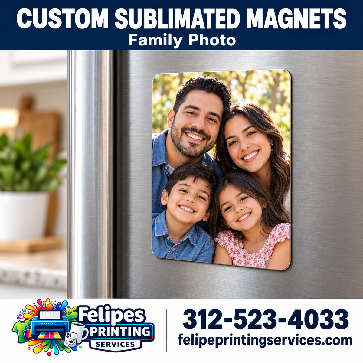 Custom Photo Magnets – Personalized Sublimated Refrigerator Magnets