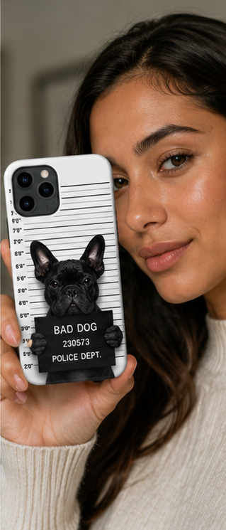Bad Dog French Bulldog Mugshot iPhone Case