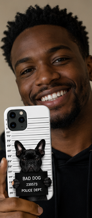 Bad Dog French Bulldog Mugshot iPhone Case