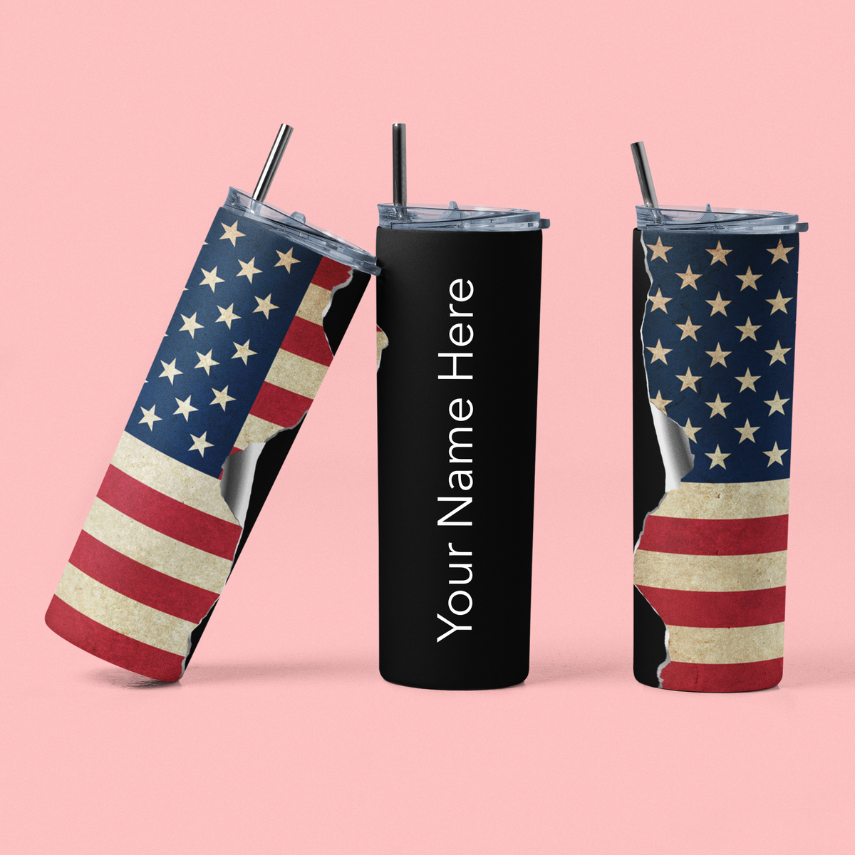 Daddy • The Man • The Myth • The Legend – American Flag 20oz Skinny Tumbler