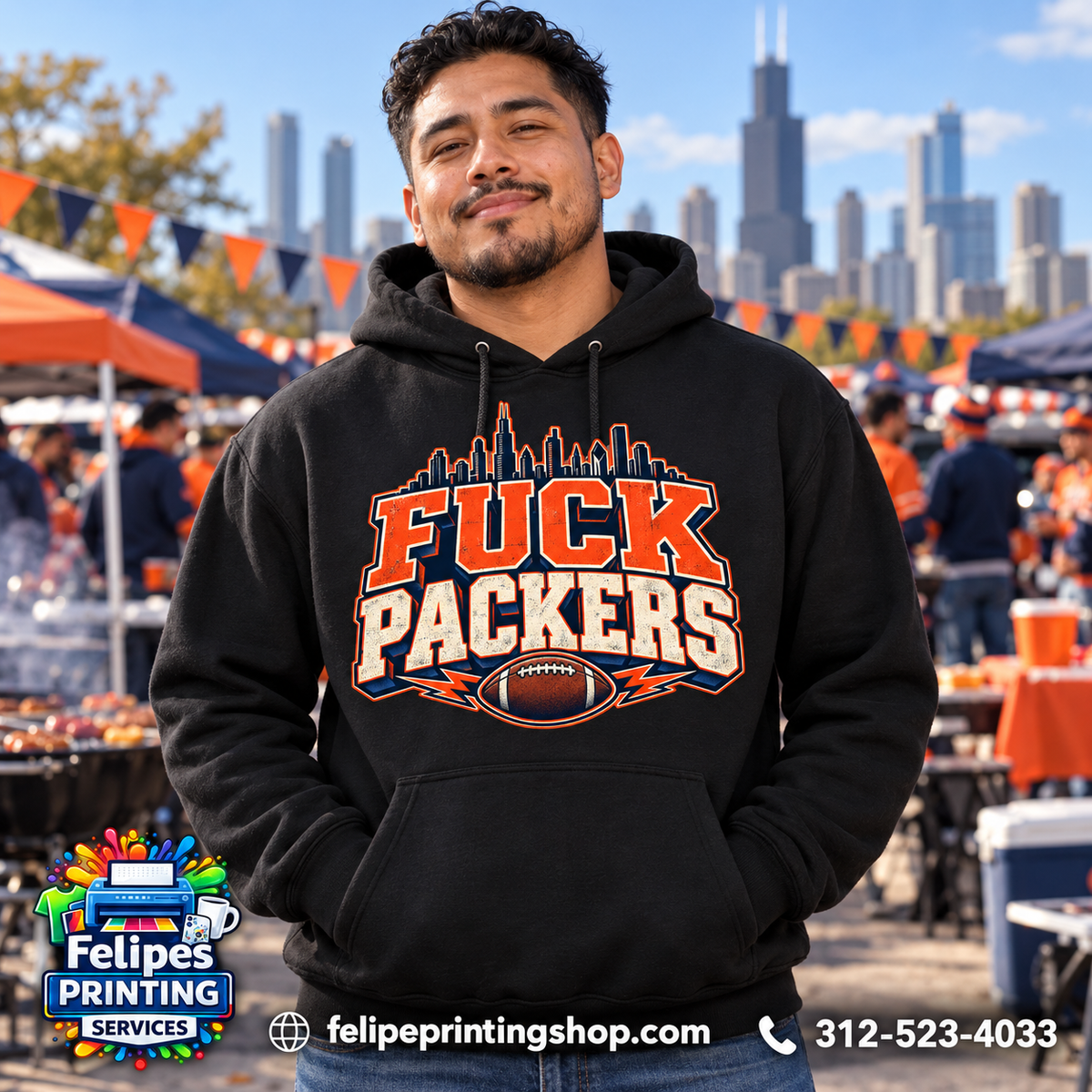 Fuck Packers Chicago Rivalry Hoodie