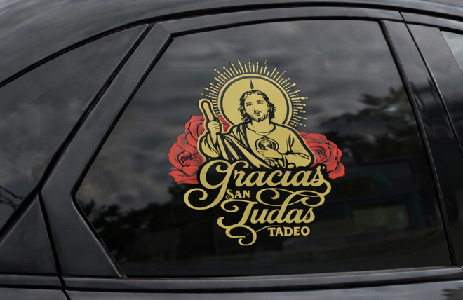 Gracias San Judas Tadeo calcomanía para coche