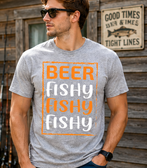 🍺 "Beer Fishy Fishy" Graphic Tee – Fun and Bold Casual Shirt