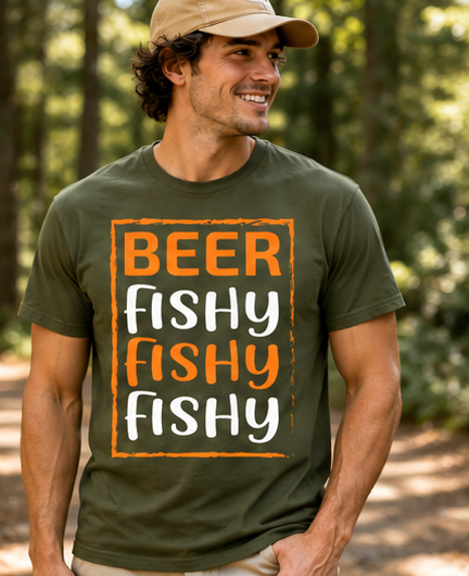 🍺 "Beer Fishy Fishy" Graphic Tee – Fun and Bold Casual Shirt