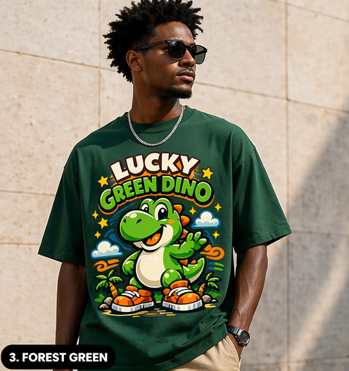 Lucky Green Dinosaur T-Shirt