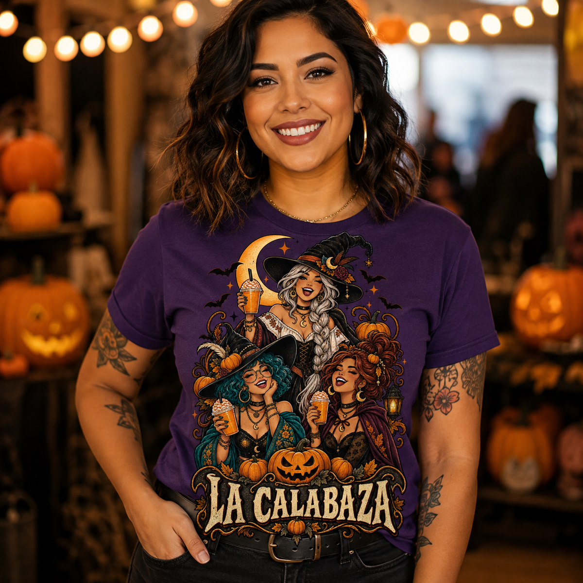 Camiseta de bruja de Halloween La Calabaza Original