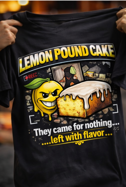 Lemon Pound Cake T-Shirt, Front & Back Print