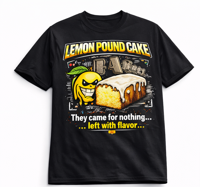 Lemon Pound Cake T-Shirt, Front & Back Print