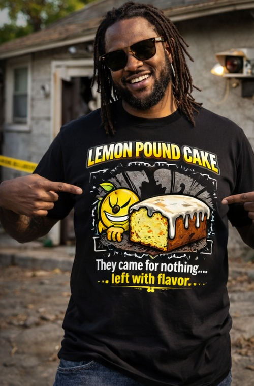 Lemon Pound Cake T-Shirt, Front & Back Print