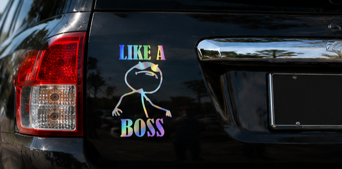 Like A Boss Funny Vinyl Car Decal | Waterproof Window & Bumper Sticker