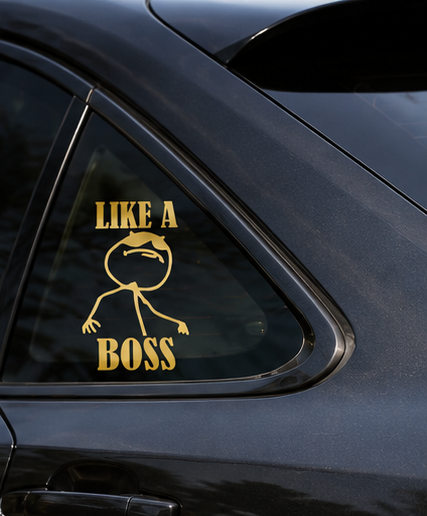 Like A Boss Funny Vinyl Car Decal | Waterproof Window & Bumper Sticker