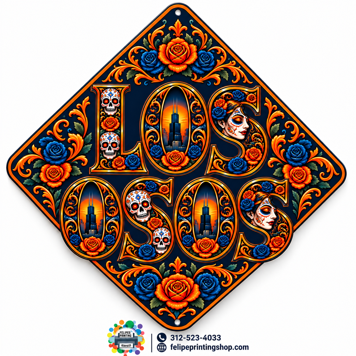 Los Osos Día de los Muertos Diamond Sign