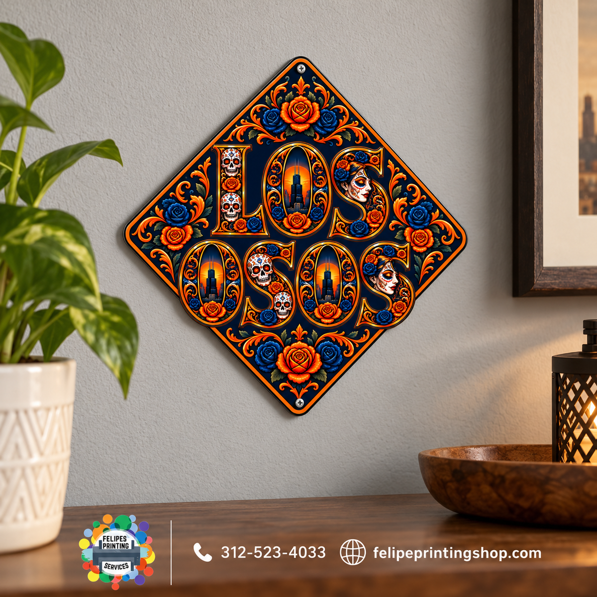 Los Osos Día de los Muertos Diamond Sign