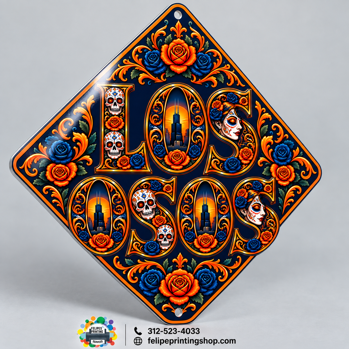 Los Osos Día de los Muertos Diamond Sign
