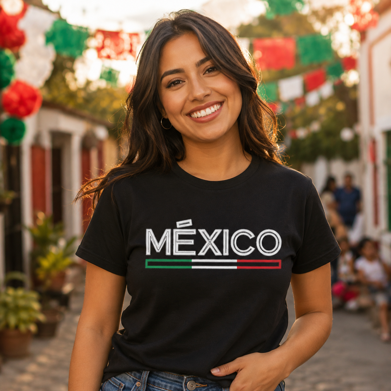 México Tricolor Outline T-Shirt – Unisex Mexico Pride Tee