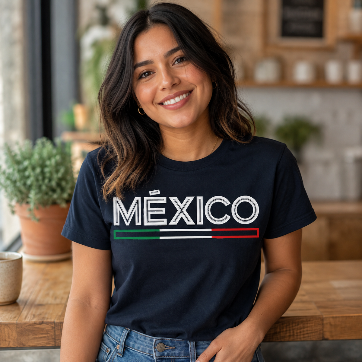 México Tricolor Outline T-Shirt – Unisex Mexico Pride Tee