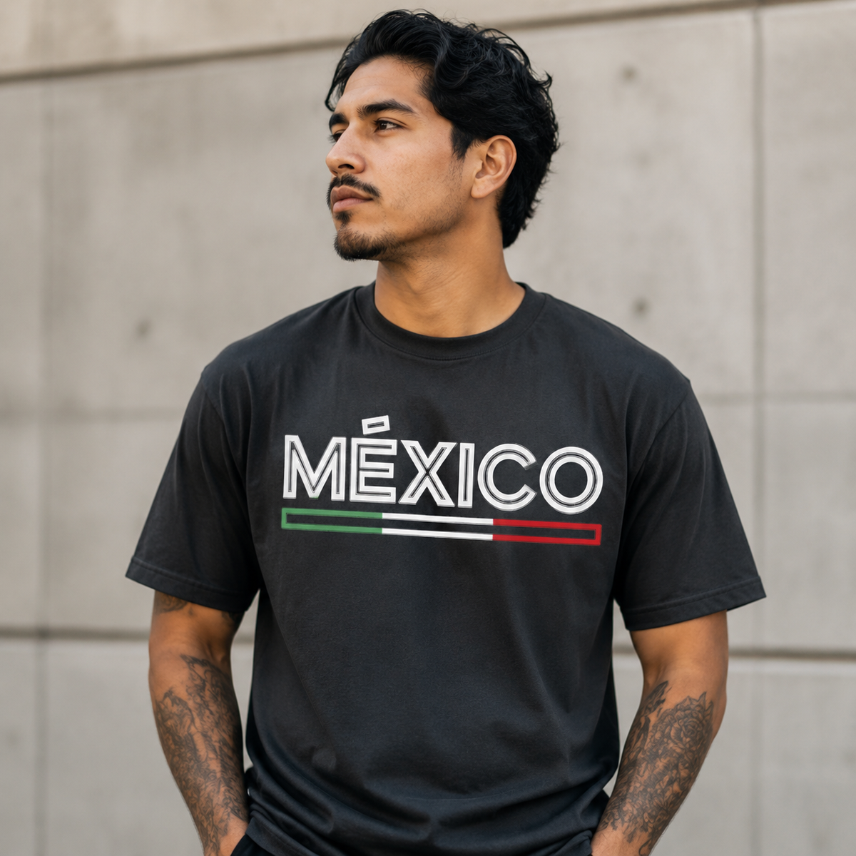 México Tricolor Outline T-Shirt – Unisex Mexico Pride Tee