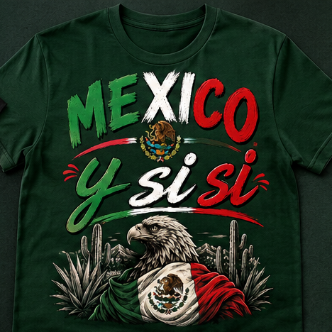 Mexico "Y Si Sí" Graphic T-Shirt | Patriotic Mexican Pride Tee