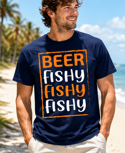 🍺 "Beer Fishy Fishy" Graphic Tee – Fun and Bold Casual Shirt