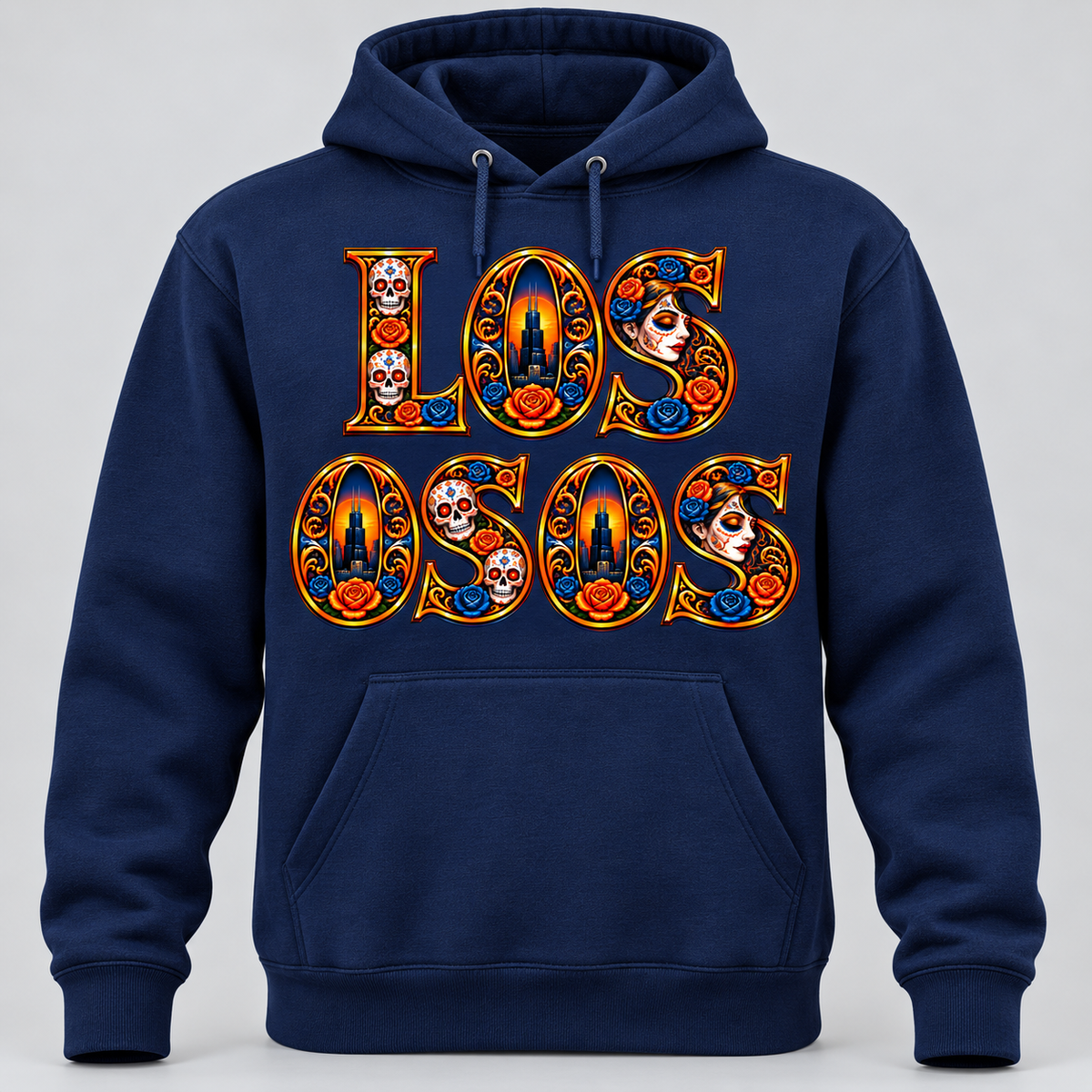 Los Osos Día de los Muertos Chicago Graphic Hoodie