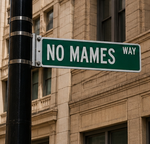 Calcomanía de vinilo para letrero de calle "NO MAMES WAY" | Calcomanía divertida estilo callejero | Calcomanía para ventana de coche, pared o letrero