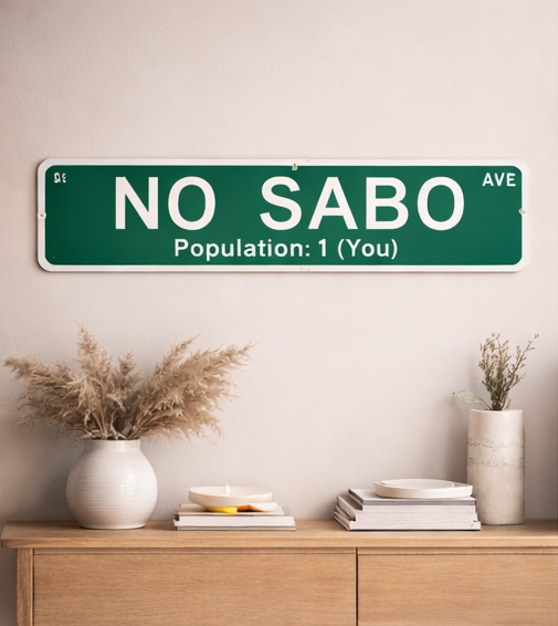 Letrero de calle ligero de aluminio "NO SABO AVE" - Decoración divertida para el hogar latino, placa novedosa montable estilo Chicago, regalo para entusiastas de artículos para el hogar