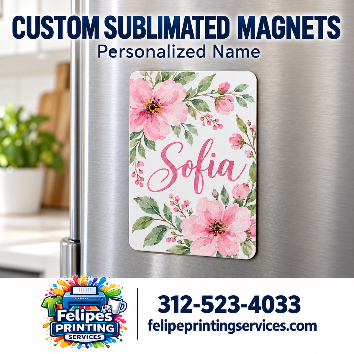 Custom Photo Magnets – Personalized Sublimated Refrigerator Magnets