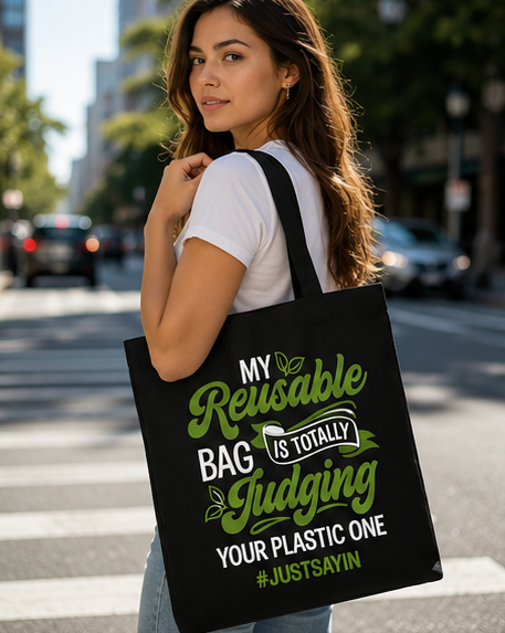 My Reusable Bag Is Totally Judging Your Plastic One Tote Bag