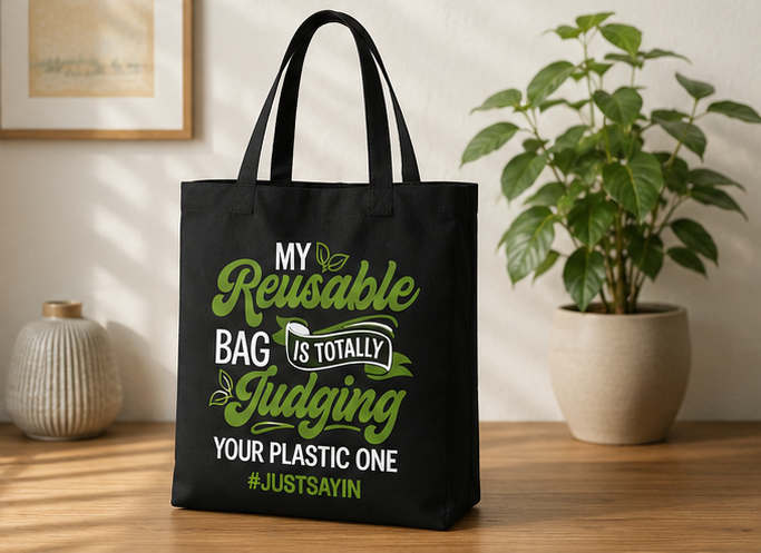 My Reusable Bag Is Totally Judging Your Plastic One Tote Bag