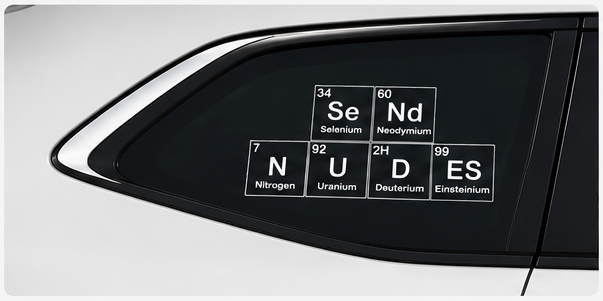 Send Nudes Periodic Table Car Decal