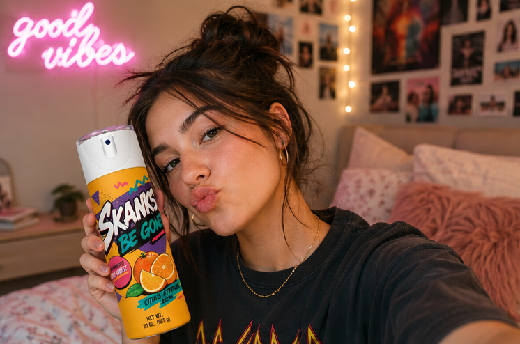 Skanks Be Gone™ 20oz Skinny Tumbler – Retro Citrus Fresh Vibes Cup