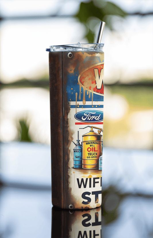 Warning: Wife Claims I Do Stupid Sh*t – 20oz Skinny Tumbler