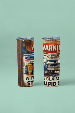 Warning: Wife Claims I Do Stupid Sh*t – 20oz Skinny Tumbler