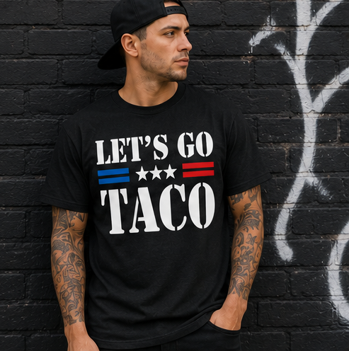 Let's Go Taco Patriotic Funny T-Shirt | Fiesta Graphic Tee | Mexican Food Lover Gift