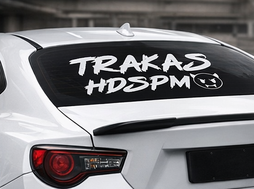 TRAKAS HDSPM Adhesivo de vinilo premium para ventana de coche - Pegatina automotriz troquelada impermeable para ventanas traseras, laterales, estilo de escena de coche personalizado