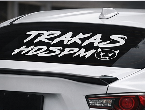 TRAKAS HDSPM Adhesivo de vinilo premium para ventana de coche - Pegatina automotriz troquelada impermeable para ventanas traseras, laterales, estilo de escena de coche personalizado