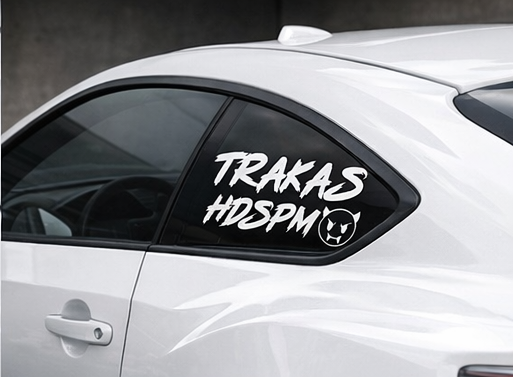 TRAKAS HDSPM Adhesivo de vinilo premium para ventana de coche - Pegatina automotriz troquelada impermeable para ventanas traseras, laterales, estilo de escena de coche personalizado