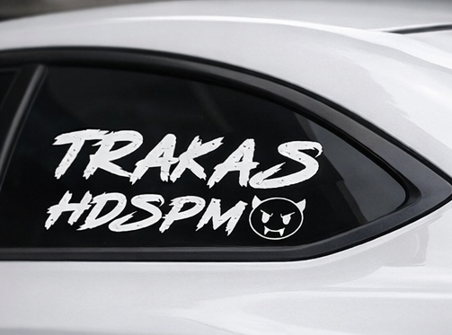 TRAKAS HDSPM Adhesivo de vinilo premium para ventana de coche - Pegatina automotriz troquelada impermeable para ventanas traseras, laterales, estilo de escena de coche personalizado