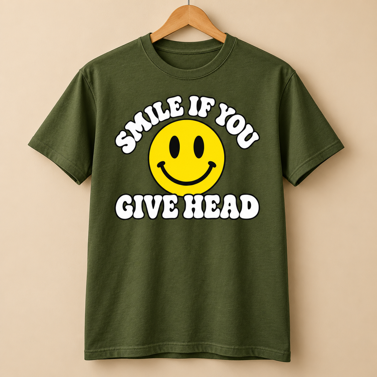 Smile If You Give Head Smiley Face Shirt – Vinyl Print