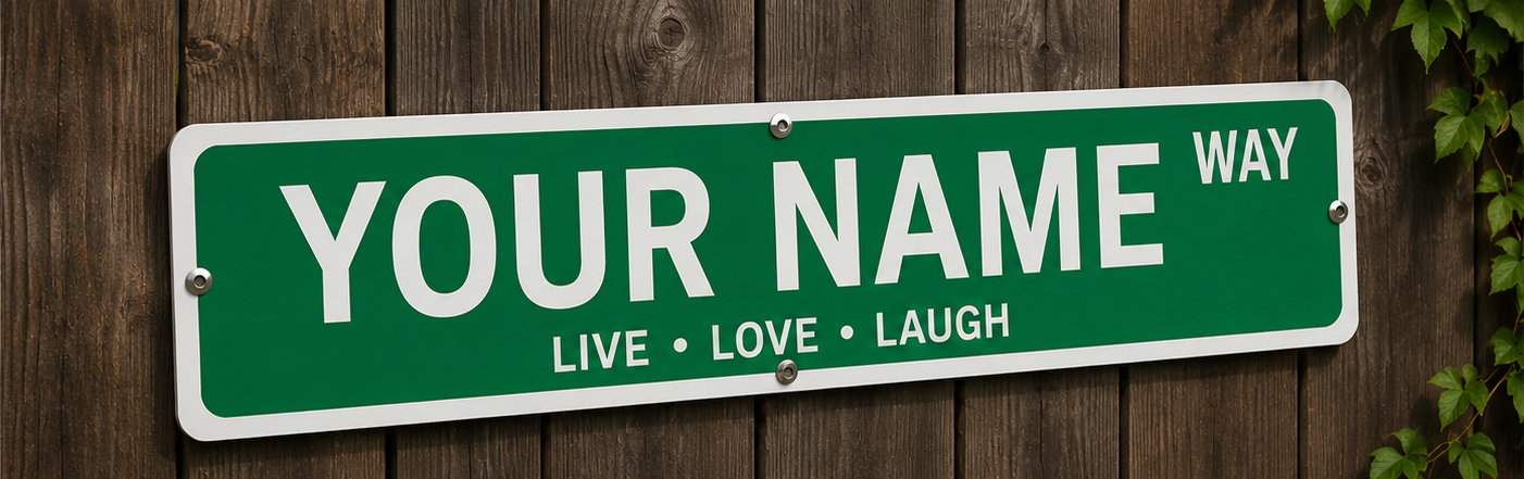 Custom Street Name Sign – Personalized “Your Words Here” Aluminum Sign