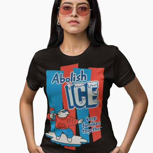 Men's Short-Sleeve Round Neck Breathable Casual Print Tee - Abolish ICE "Keep Families Together" Graphic Top, Bold Statement Streetwear Shirt with Durable Fabric, Shortsleeve