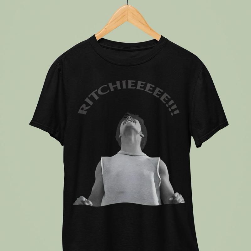 Men's Classic Short-Sleeve Graphic T-Shirt - Smooth Cotton Clothes, Round Neck, Unisex La Bamba Ritchie Valens Yelling Movie Scene Casual Streetwear Top