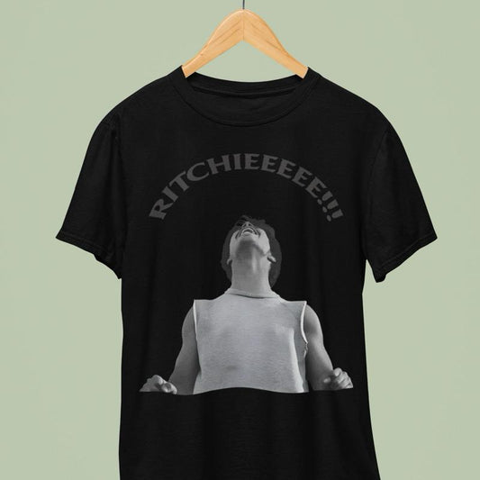 Men's Classic Short-Sleeve Graphic T-Shirt - Smooth Cotton Clothes, Round Neck, Unisex La Bamba Ritchie Valens Yelling Movie Scene Casual Streetwear Top