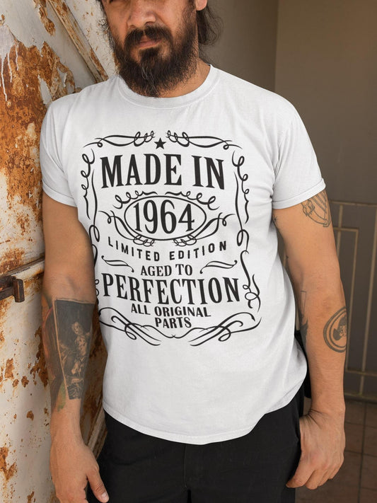 Men S Aged To Perfection 1964 Inspired Short Sleeve Round Neck Soft Loose Unisex Cotton Casual T Shirt Menswear Top Streetwear Ideal For Outdoor Activities And Birthdays Shortsleeve